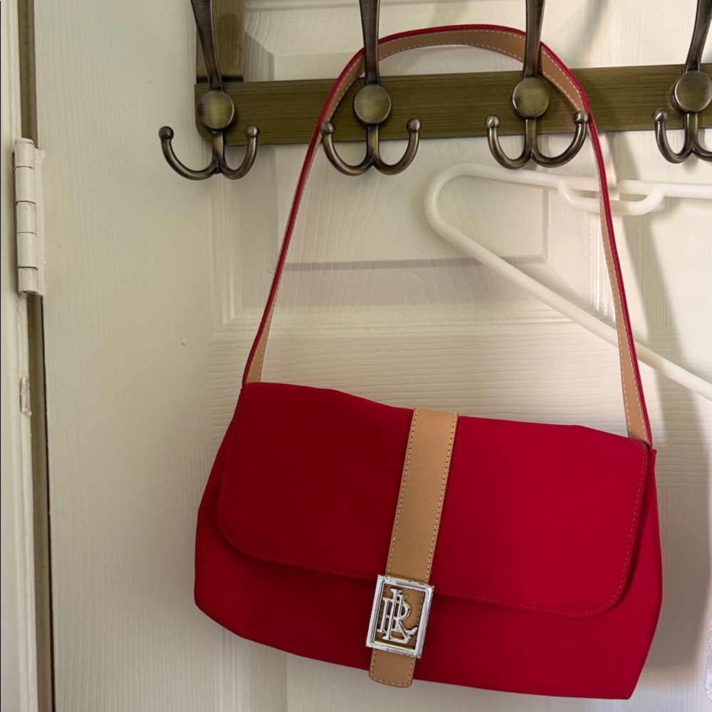 Ralph Lauren designer red shoulder bag
